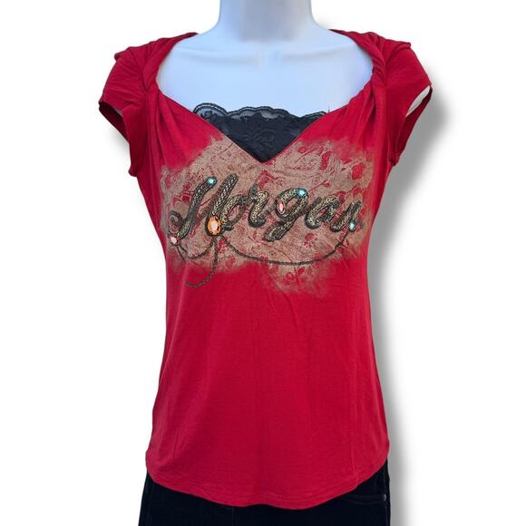 Morgan De Toi Rhinestone Top - Picture 2 of 5